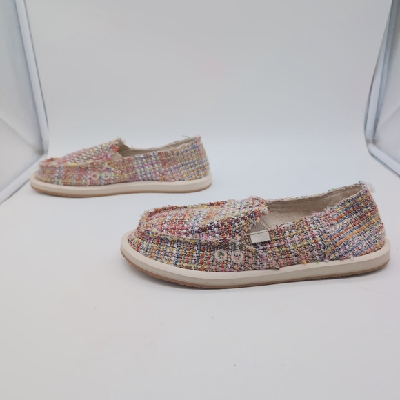 Sanuk Donna Summer Sz 9 Woven Colorful Tweed Slip-On Shoes - Picture 4 of 9
